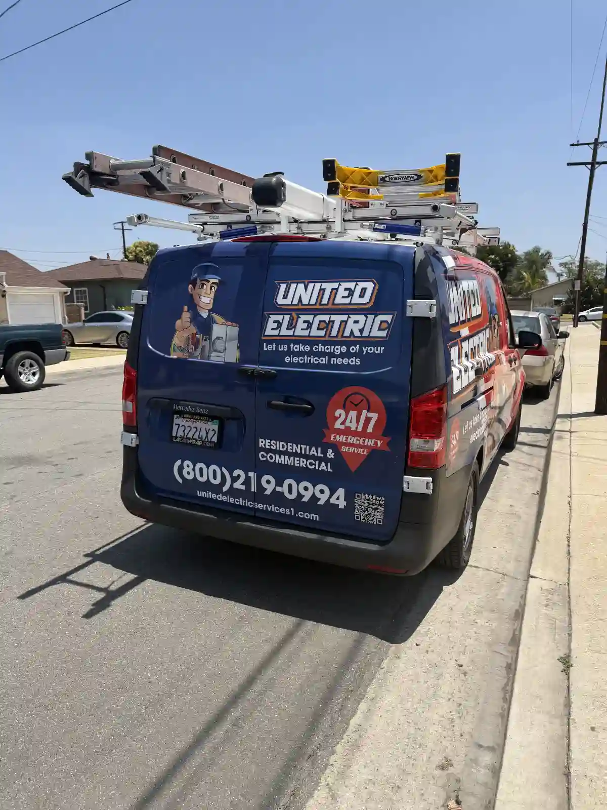 About 3 United Electric Services Service Truck Rear View